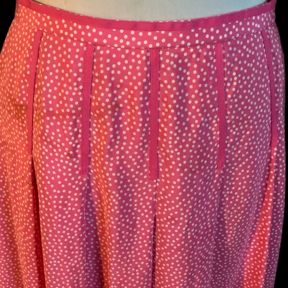 Pendleton 100% SILK hot pink & white TINY polka dot w pink grosgrain trim Sz 6 - Picture 12 of 13